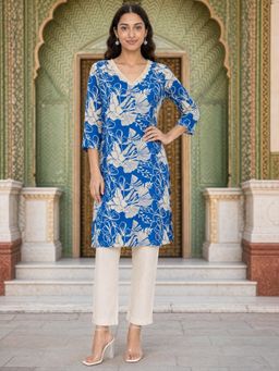 Rangita - Blue Printed Kurta