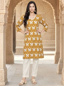 Rangita - Mustard Printed Kurta