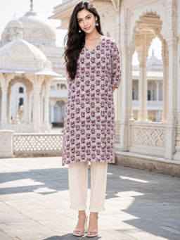 Rangita - Purple Printed Kurta
