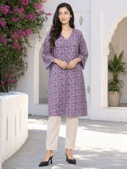 Rangita - Purple Printed Kurta