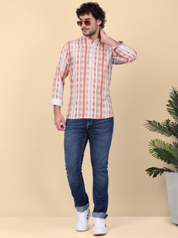 Kraft India - Men Cotton Multi-Color Ethnic Motifs Short Kurta
