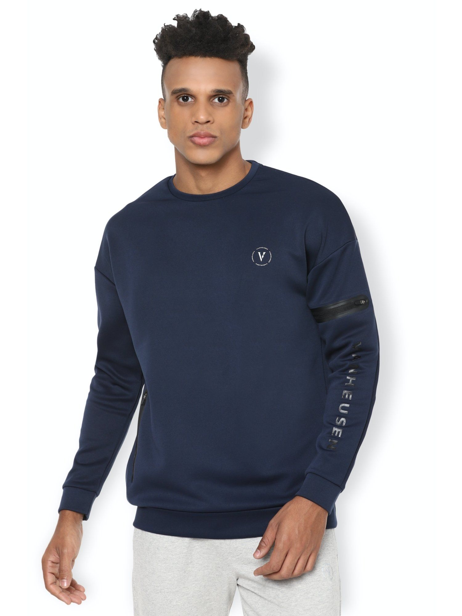 Van Heusen Navy Blue Sweatshirt (2XL 