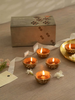 Ellementry - Gaudeep Cow Dung Diyas Set for Home Decoration- 24 Pcs