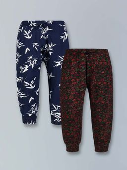PLUM TREE - Girls Multi-Color Rayon Joggers (Pack of 2)