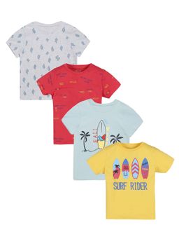 PLUM TREE - Boys Multi-Color Cotton Round Neck T-Shirts (Pack of 4)