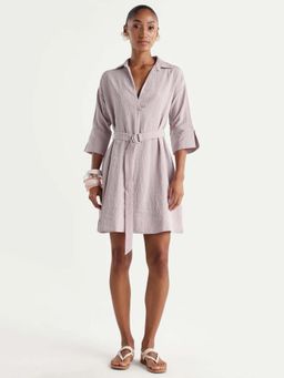 RAREISM - Women's Dova Pink Viscose Blend Jonny Dress with Belt