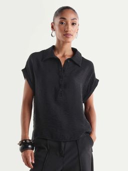 RAREISM - Women's Halm Black Viscose Blend Top