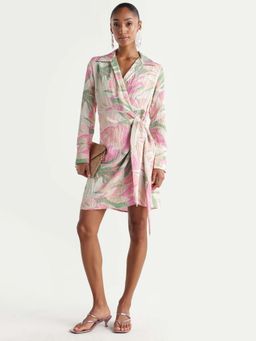 RAREISM - ABSTRACT PRINTed WRAP DRESS - Multi-Color