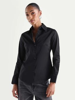 RAREISM - Solid FITTED Casual SHIRT - Black