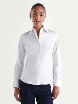 RAREISM - Solid FITTED Casual SHIRT - White