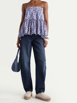 RAREISM - TALL BARREL FIT DENIM - Navy Blue