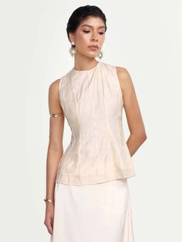 RAREISM - Women's Tish Pastel Beige Viscose Top
