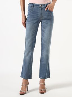 Guess - Women Light Washed Straight Mid-Rise Skinny Fit Jeans - Blue