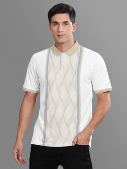 BULLMER - White Printed Regular Fit Polo T-Shirt