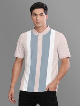 BULLMER - Blue Stripes Regular Fit Polo T-Shirt