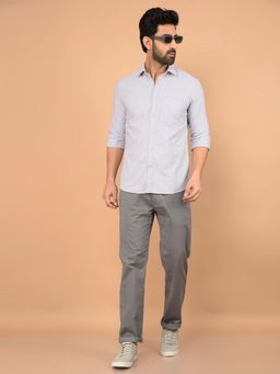 CRIMSOUNE CLUB - Grey Solid Slim Fit Shirt