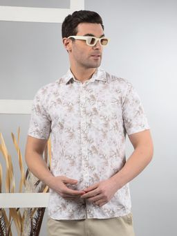 CRIMSOUNE CLUB - Pink Printed Slim Fit Shirt