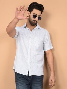 CRIMSOUNE CLUB - Blue Printed Slim Fit Shirt