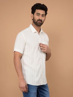 CRIMSOUNE CLUB - White Stripes Slim Fit Shirt