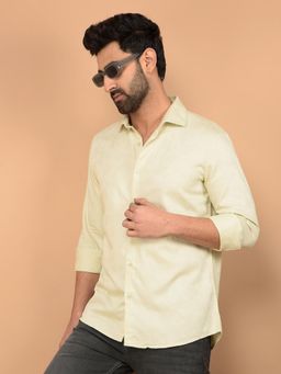 CRIMSOUNE CLUB - Cream Embroidered Slim Fit Shirt