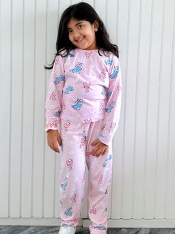 Napchief - Girls Bunny Floral Aop T-Shirt and Pajama