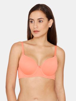 Zivame - Beautiful Basics Padded Wired 3/4Th Coverage T-Shirt Bra - Fresh Salmon - Orange