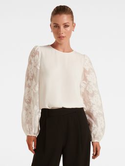 Forever New - Rina Embroidered Sleeve Blouse