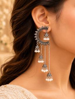 VIRAASI - Earcuff Silver Oxidised Earring