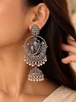 VIRAASI - Silver Oxidised Earring