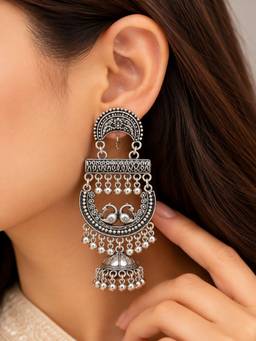 VIRAASI - Silver Oxidised Earring