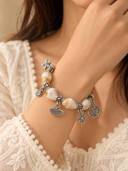 VIRAASI - Ivory Beaded Charm Bracelet