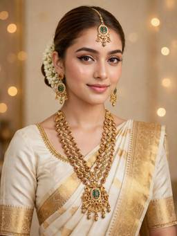 Zaveri Pearls - Pink Green Stones Beads Necklace Earring and Maangtikka Set-Zpfk23007