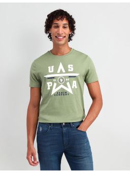 U.S. Polo Assn. Denim Co. - Denim Co. Graphic Green Half Sleeves Round Neck T-Shirt