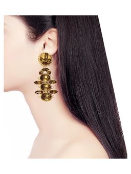 ORNAMAAS - Gold Plated Topaz Redolance Earrings
