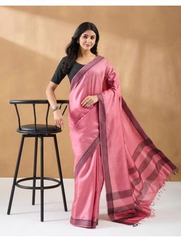 Fabindia - Pink Silk Blend Saree