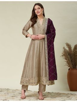 Kedar Fab - Women Beige Aarya Kurta With Pant & Dupatta