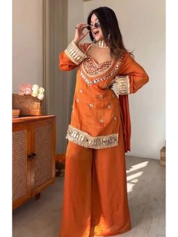 Kedar Fab - Women Orange Bebo Kurta With Palazzo & Dupatta