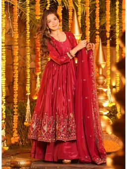 Kedar Fab - Women Pink Carnival Kurta With Palazzo & Dupatta