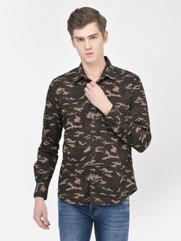 CRIMSOUNE CLUB - Men Camouflage Multi Color Print Shirt