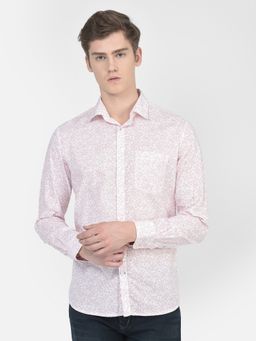 CRIMSOUNE CLUB - Men White Floral Shirt