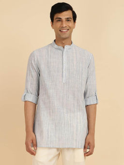 Fabindia - Blue Cotton Woven Short Kurta