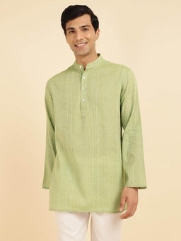 Fabindia - Green Cotton Woven Short Kurta