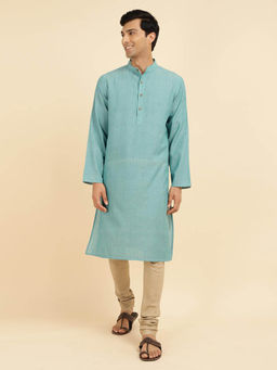 Fabindia - Blue Cotton Woven Long Kurta
