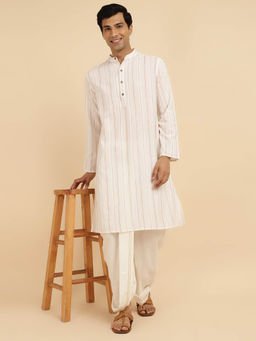 Fabindia - Off White Cotton Woven Long Kurta
