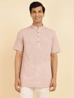 Fabindia - Pink Cotton Woven Short Kurta
