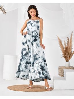 Rangpur - Grey White Shibori Dress