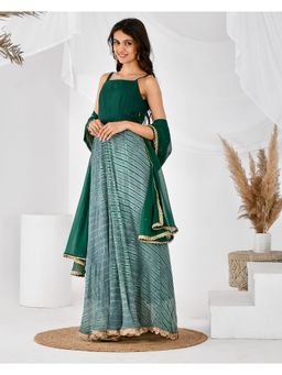 Rangpur - Grey And Green Leheriya (Set of 2)