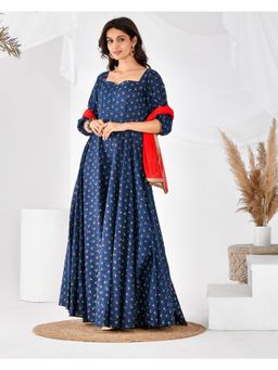 Rangpur - Blue Anarkali (Set of 2)