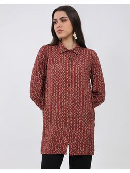 Monte Carlo - Women Maroon Viscose Abstract Kurti