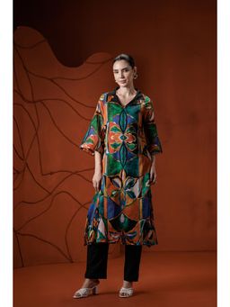 CUSTARD - Multi-Color Printed Cotton Kurta with Pant